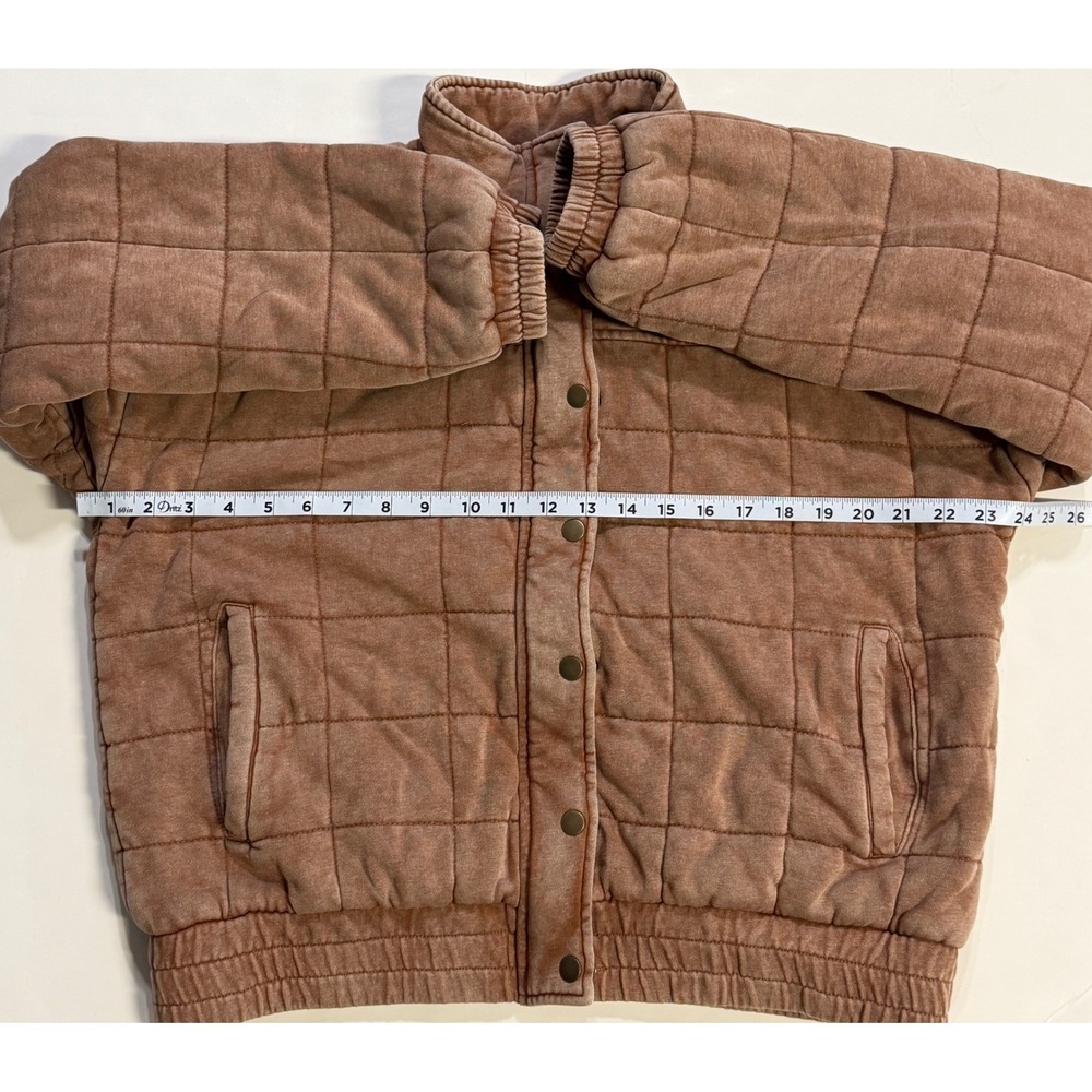 Saltwater Luxe Rust Salmon Quilted Cotton Bomber Jacket S3824-CAML Small - Picture 5 of 10
